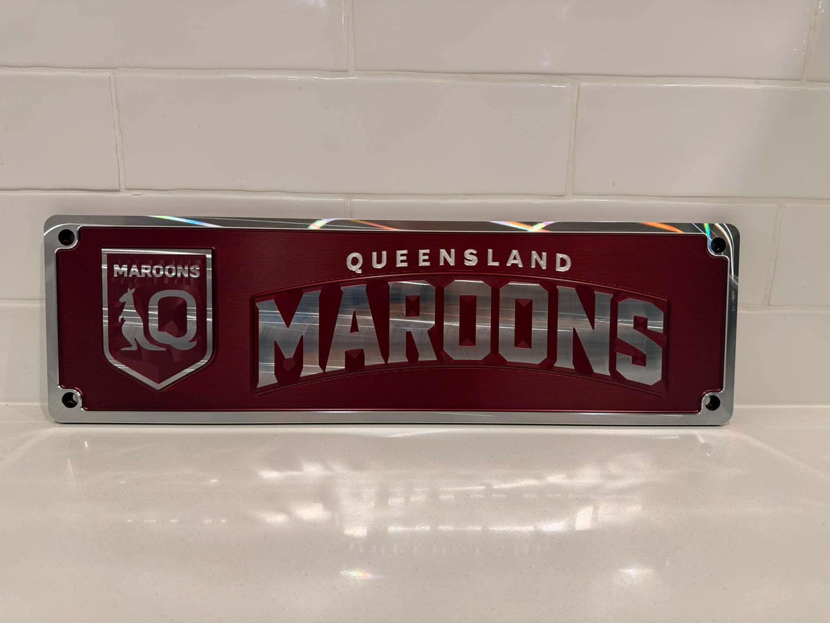 Queensland Maroons Machined Supporter Plate