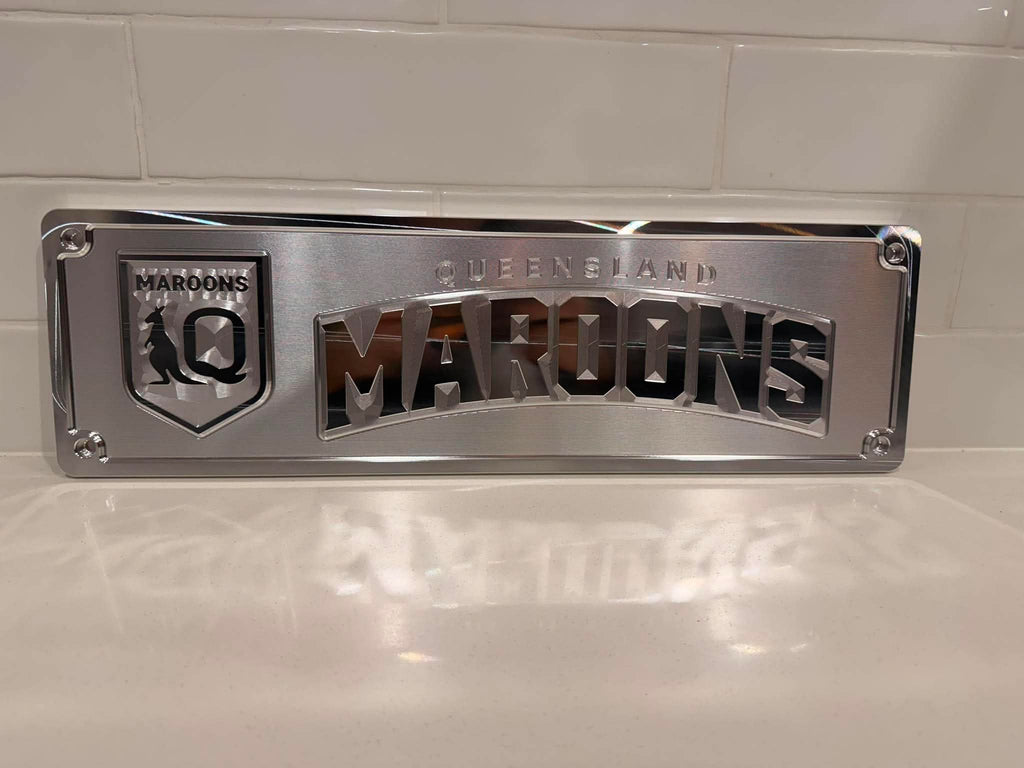 Queensland Maroons Machined Supporter Plate