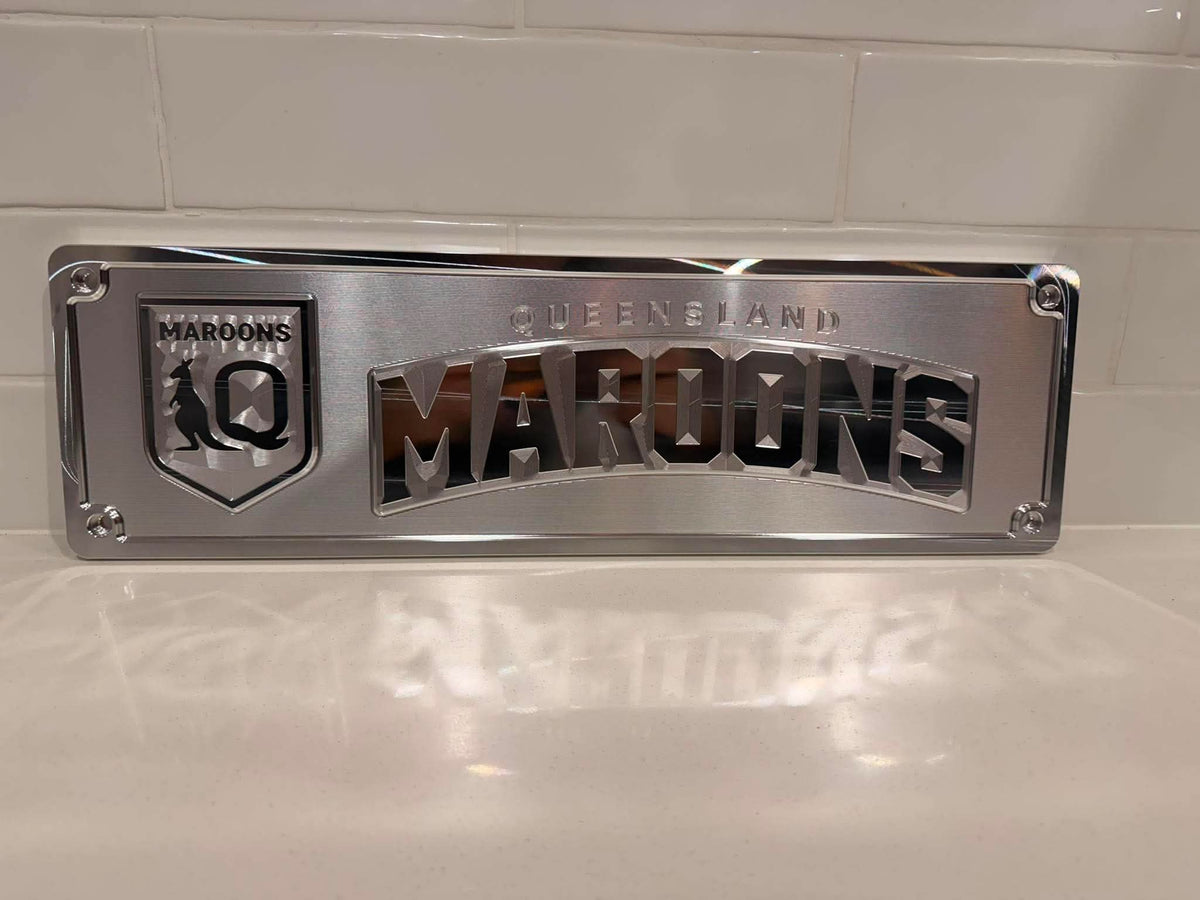 Queensland Maroons Machined Supporter Plate