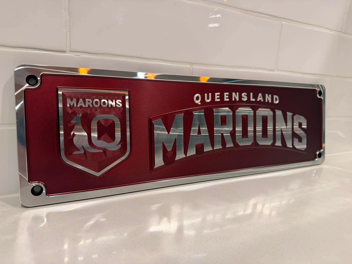 Queensland Maroons Machined Supporter Plate