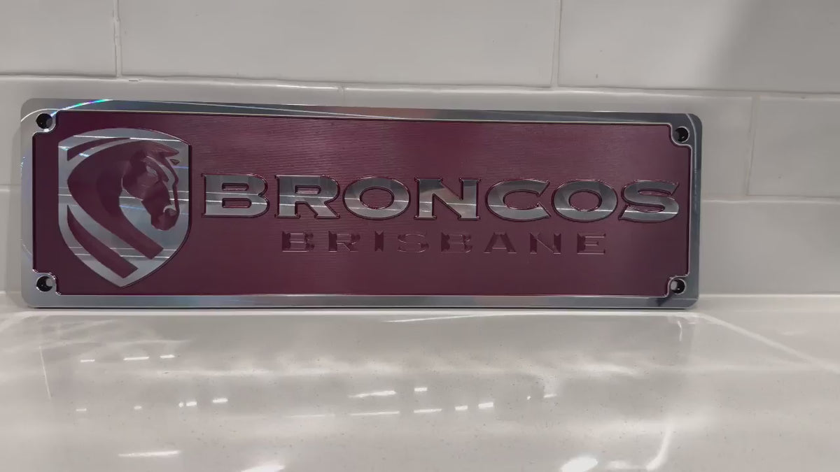 Brisbane Broncos Machined Supporter Plate