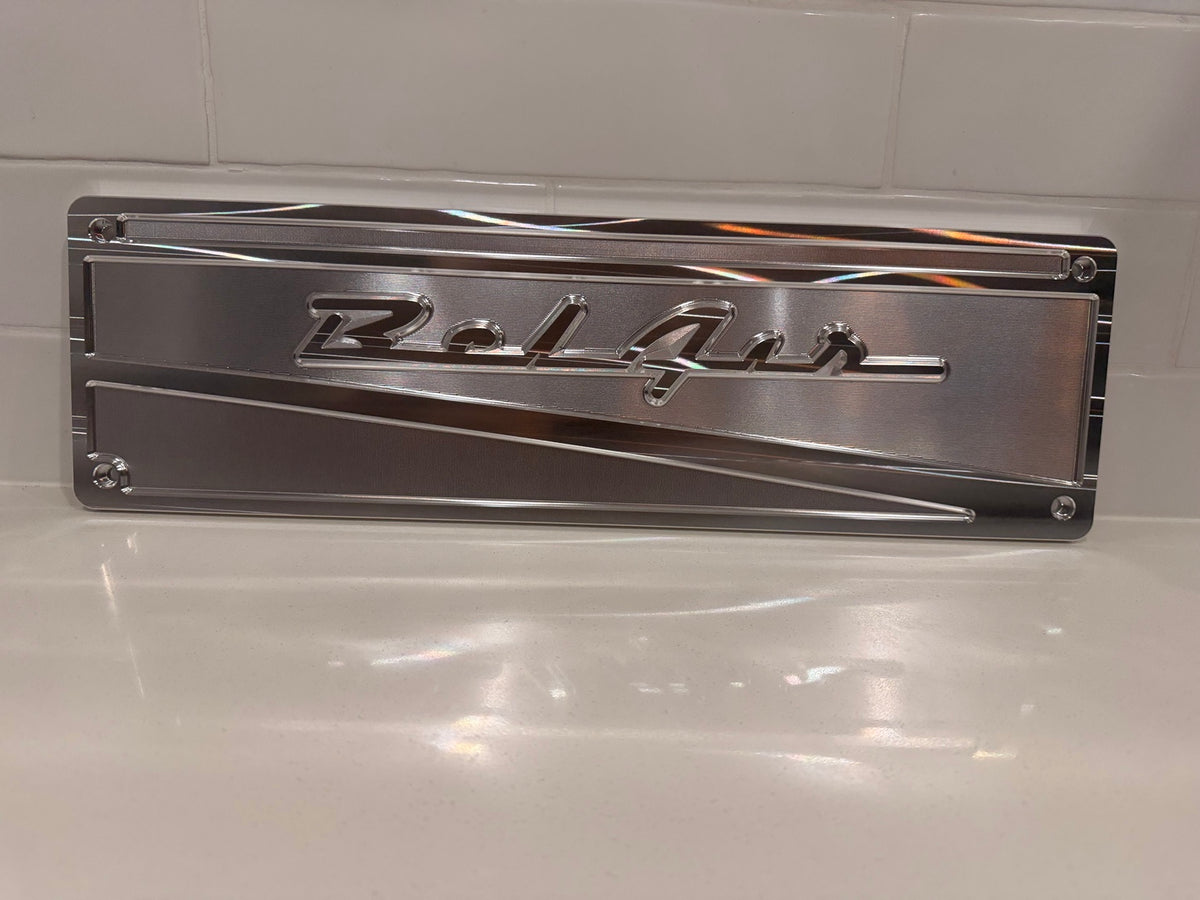 Bel Air CNC machined display plate — raw machined aluminium