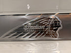 Indian Motorcycle machined display plate — raw machined aluminium
