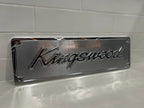 Kingswood machined display plate — raw machined aluminium detail