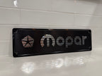 Mopar CNC machined display plate — black anodised detail